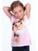 T-shirt with a light pink cat NDZ8809 - Online store - Boutique